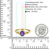 14K Gold 1.24ct Oval Filigree Infinity 8mmx6mm G SI Diamond Engagement Wedding Ring