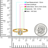 14K Gold 0.5ct Oval Vintage Floral 6mmx4mm G SI Diamond Engagement Wedding Ring