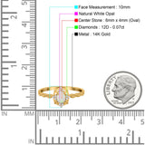 14K Gold 0.5ct Oval Vintage Floral 6mmx4mm G SI Diamond Engagement Wedding Ring