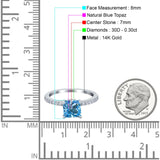 14K Gold 1.55ct Cushion Cut Vintage 7mm G SI Diamond Engagement Wedding Ring