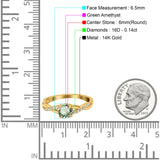 14K Gold 0.98ct Round Art Deco 6mm G SI Diamond Engagement Wedding Ring