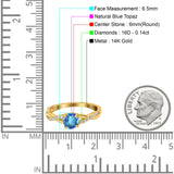 14K Gold 0.98ct Round Art Deco 6mm G SI Diamond Engagement Wedding Ring