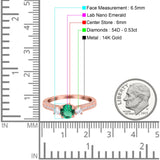 14K Gold 1.37ct Round Three Stone Vintage 6mm G SI Diamond Engagement Wedding Ring