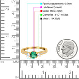 14K Gold 1.37ct Round Three Stone Vintage 6mm G SI Diamond Engagement Wedding Ring