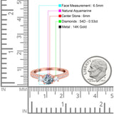 14K Gold 1.37ct Round Three Stone Vintage 6mm G SI Diamond Engagement Wedding Ring