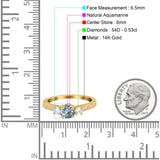 14K Gold 1.37ct Round Three Stone Vintage 6mm G SI Diamond Engagement Wedding Ring