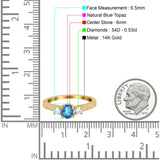 14K Gold 1.37ct Round Three Stone Vintage 6mm G SI Diamond Engagement Wedding Ring