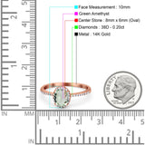 14K Gold 1.41ct Oval 8mmx6mm Fashion Accent G SI Diamond Engagement Wedding Ring