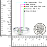 14K Gold 1.41ct Oval 8mmx6mm Fashion Accent G SI Diamond Engagement Wedding Ring