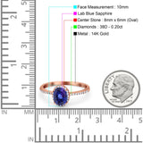 14K Gold 1.41ct Oval 8mmx6mm Fashion Accent G SI Diamond Engagement Wedding Ring