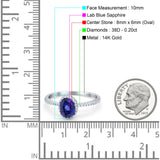 14K Gold 1.41ct Oval 8mmx6mm Fashion Accent G SI Diamond Engagement Wedding Ring