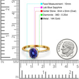 14K Gold 1.41ct Oval 8mmx6mm Fashion Accent G SI Diamond Engagement Wedding Ring
