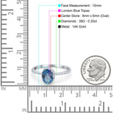 14K Gold 1.41ct Oval 8mmx6mm Fashion Accent G SI Diamond Engagement Wedding Ring