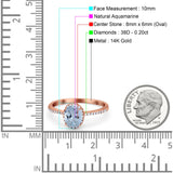 14K Gold 1.41ct Oval 8mmx6mm Fashion Accent G SI Diamond Engagement Wedding Ring