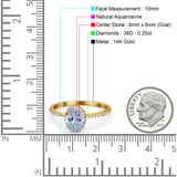 14K Gold 1.41ct Oval 8mmx6mm Fashion Accent G SI Diamond Engagement Wedding Ring