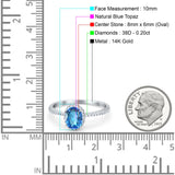 14K Gold 1.41ct Oval 8mmx6mm Fashion Accent G SI Diamond Engagement Wedding Ring