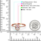 14K Gold 1.41ct Oval 8mmx6mm Fashion Accent G SI Diamond Engagement Wedding Ring