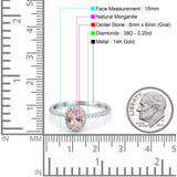 14K Gold 1.41ct Oval 8mmx6mm Fashion Accent G SI Diamond Engagement Wedding Ring