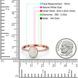 14K Gold 1.41ct Oval 8mmx6mm Fashion Accent G SI Diamond Engagement Wedding Ring