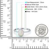 14K Gold 1.41ct Oval 8mmx6mm Fashion Accent G SI Diamond Engagement Wedding Ring