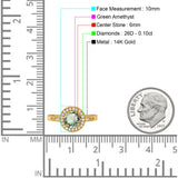 14K Gold 0.94ct Round Art Deco 6mm G SI Diamond Engagement Wedding Ring