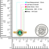 14K Gold 0.94ct Round Art Deco 6mm G SI Diamond Engagement Wedding Ring