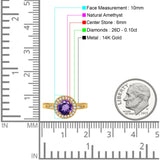 14K Gold 0.94ct Round Art Deco 6mm G SI Diamond Engagement Wedding Ring