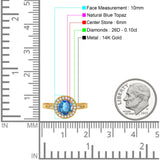 14K Gold 0.94ct Round Art Deco 6mm G SI Diamond Engagement Wedding Ring