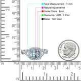 14K Gold 2.37ct Cushion Infinity Shank 8mm G SI Diamond Engagement Wedding Ring