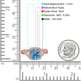 14K Gold 2.37ct Cushion Infinity Shank 8mm G SI Diamond Engagement Wedding Ring