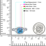 14K Gold 2.37ct Cushion Infinity Shank 8mm G SI Diamond Engagement Wedding Ring
