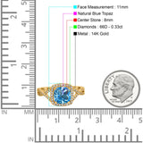 14K Gold 2.37ct Cushion Infinity Shank 8mm G SI Diamond Engagement Wedding Ring