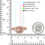 14K Gold 2.37ct Cushion Infinity Shank 8mm G SI Diamond Engagement Wedding Ring