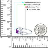 Art Deco Wedding Engagement Bridal Ring Pear Round Simulated Cubic Zirconia 925 Sterling Silver