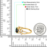 Art Deco Wedding Engagement Bridal Ring Pear Round Simulated Cubic Zirconia 925 Sterling Silver