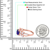 Art Deco Wedding Engagement Bridal Ring Pear Round Simulated Cubic Zirconia 925 Sterling Silver