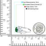 Art Deco Wedding Engagement Bridal Ring Pear Round Simulated Cubic Zirconia 925 Sterling Silver