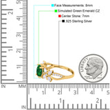 Art Deco Wedding Engagement Bridal Ring Pear Round Simulated Cubic Zirconia 925 Sterling Silver