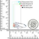 Art Deco Wedding Engagement Bridal Ring Pear Round Simulated Cubic Zirconia 925 Sterling Silver