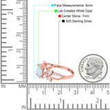 Art Deco Wedding Engagement Bridal Ring Pear Round Simulated Cubic Zirconia 925 Sterling Silver