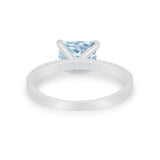 Vintage Wedding Ring Sideways Emerald Cut Round CZ 925 Sterling Silver
