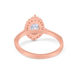 Oval Wedding Ring Vintage Round Simulated Cubic Zirconia 925 Sterling Silver