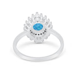 Art Deco Wedding Engagement Bridal Ring Baguette Round CZ 925 Sterling Silver