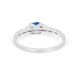 Petite Dainty Art Deco Wedding Engagement Ring Round CZ 925 Sterling Silver