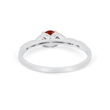 Petite Dainty Art Deco Wedding Engagement Ring Round CZ 925 Sterling Silver