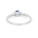 Petite Dainty Art Deco Wedding Engagement Ring Round CZ 925 Sterling Silver
