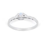 Petite Dainty Art Deco Wedding Engagement Ring Round CZ 925 Sterling Silver