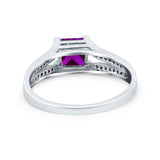 Princess Cut Wedding Ring Simulated Cubic Zirconia 925 Sterling Silver