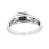Princess Cut Wedding Ring Simulated Cubic Zirconia 925 Sterling Silver
