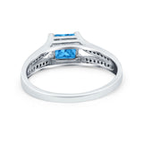 Princess Cut Wedding Ring Simulated Cubic Zirconia 925 Sterling Silver